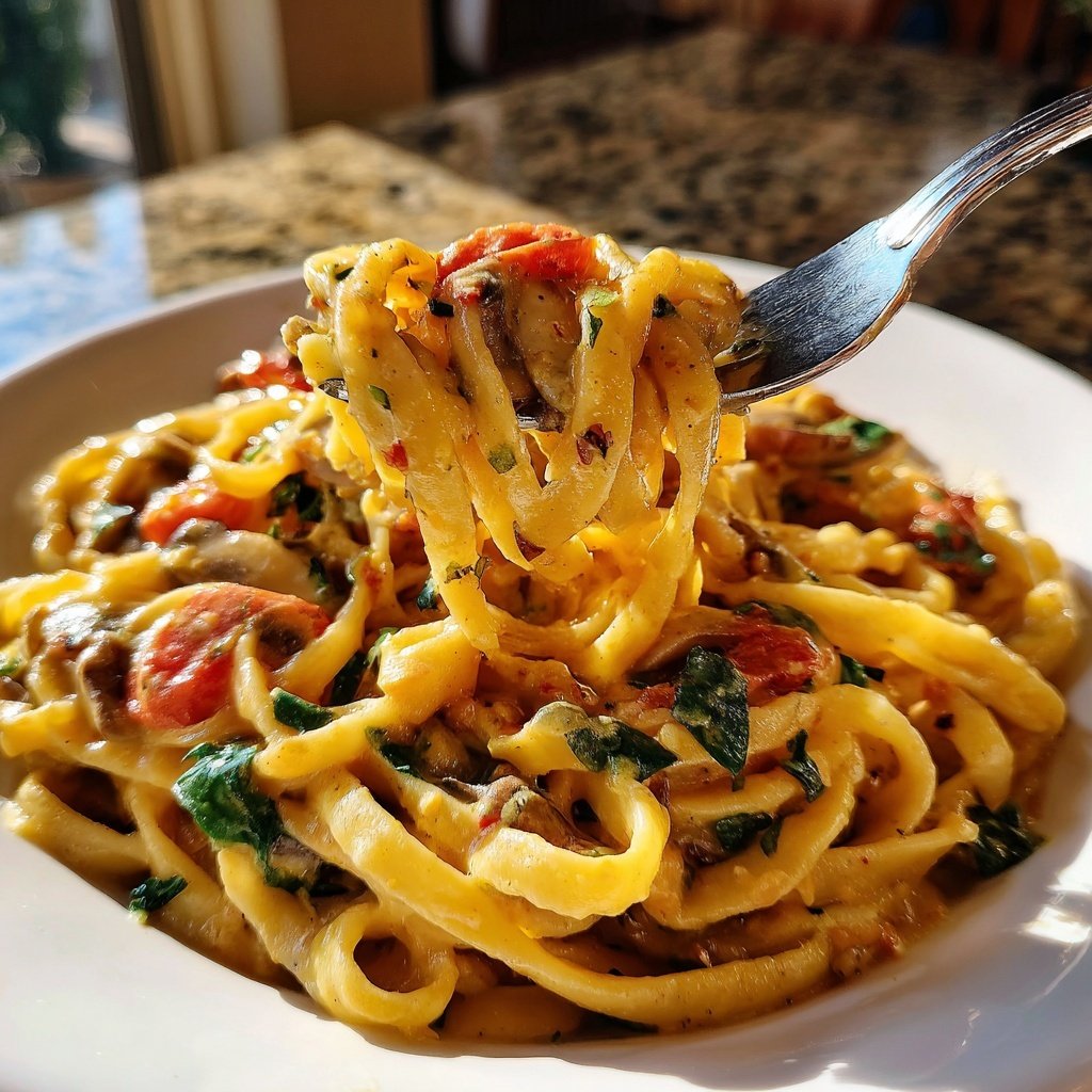 Romantic Creamy Tomato Mushroom Pasta