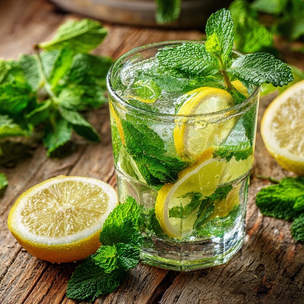Fresh Mint Lemon Spring Drink