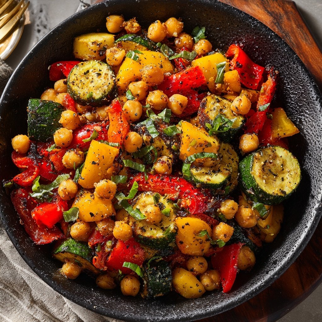 Baked Veggie Chickpea Skillet