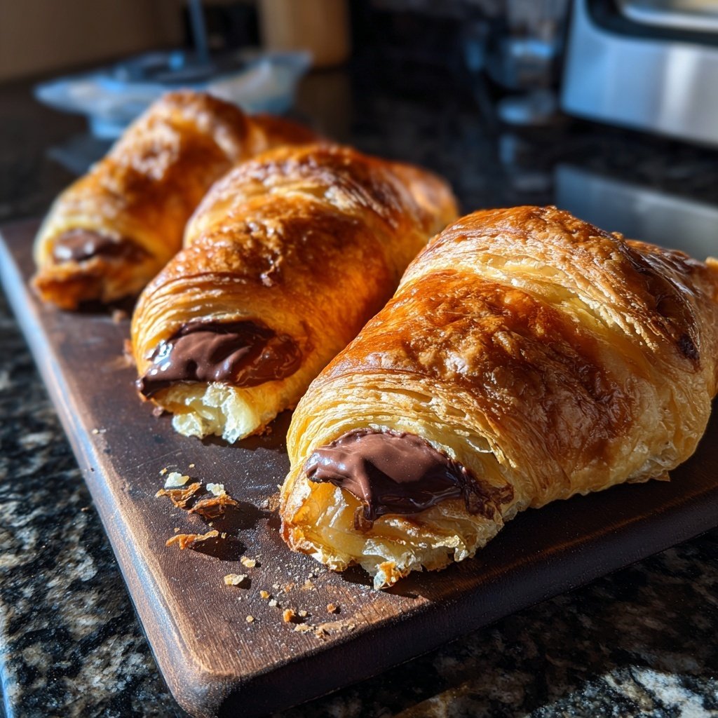 Chocolate Filled Breakfast Croissants