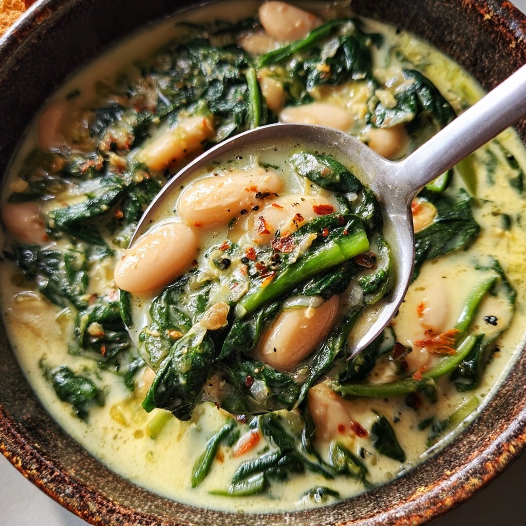 Creamy Spinach White Bean Soup