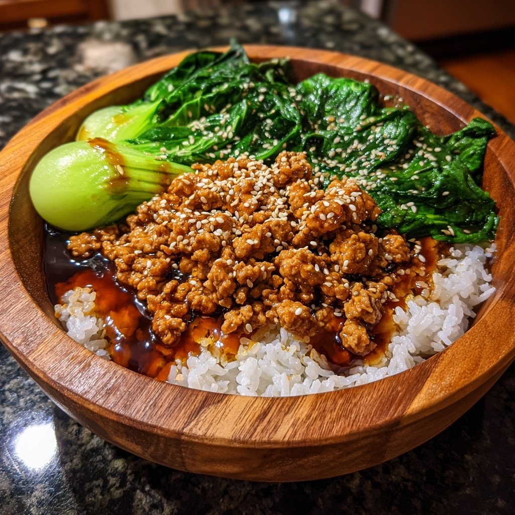 Ground Chicken Teriyaki Bowl