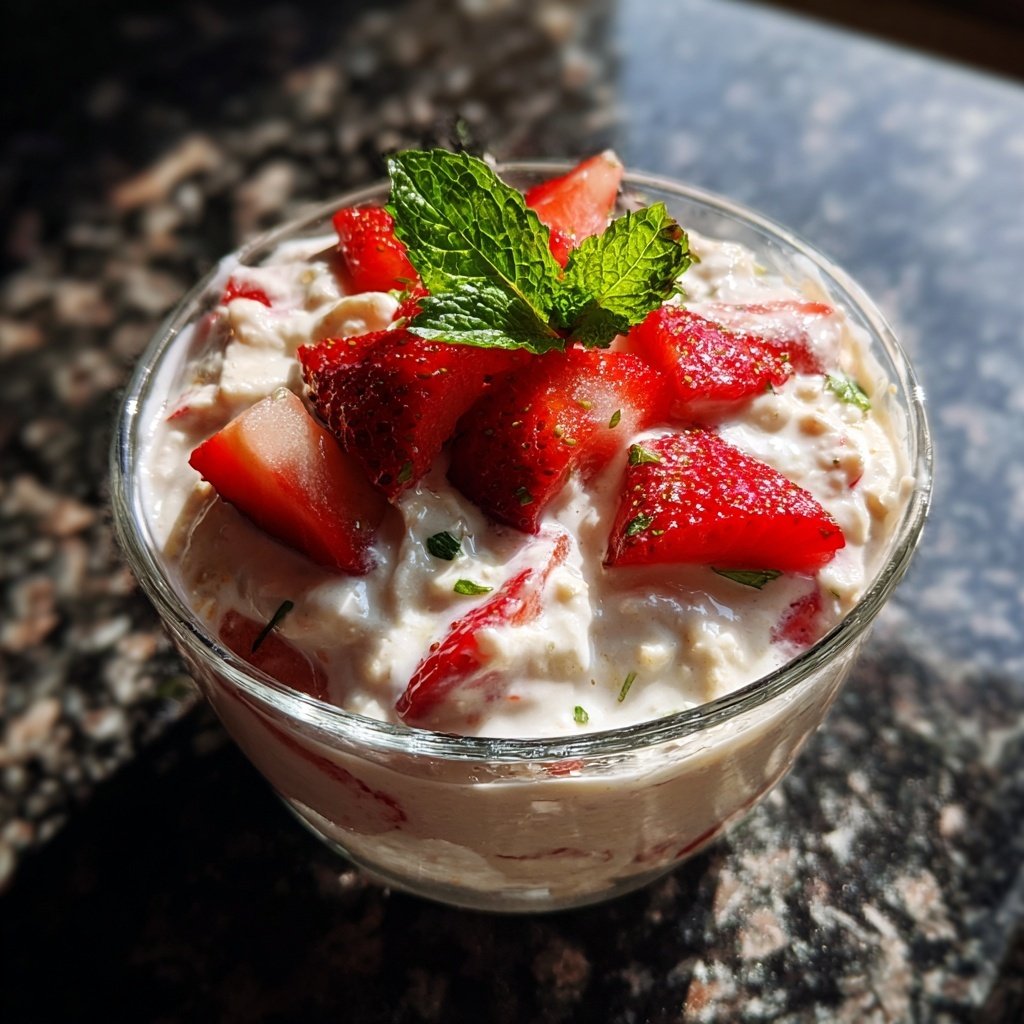 Strawberry Cream Overnight Oats