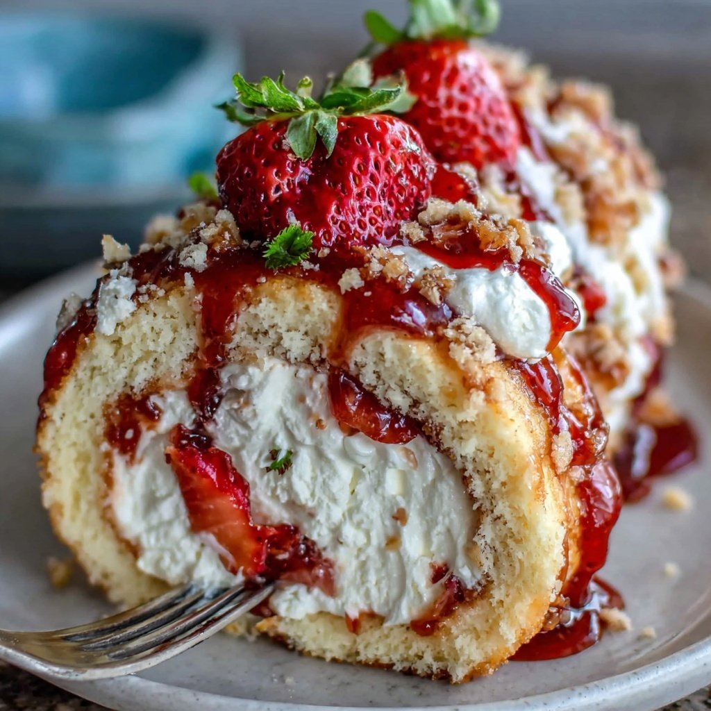 Strawberry Shortcake Roll Cake