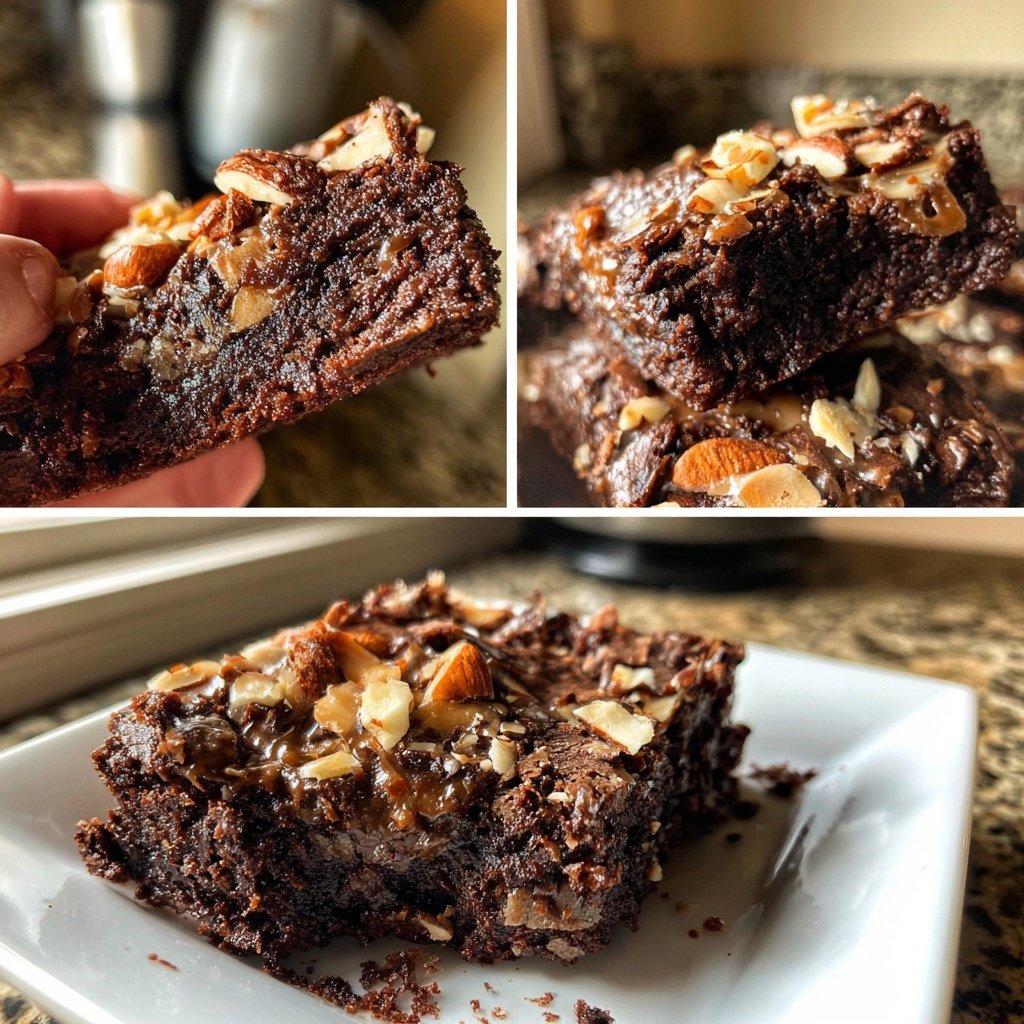 Cottage Cheese Brownies with Chopped Almonds