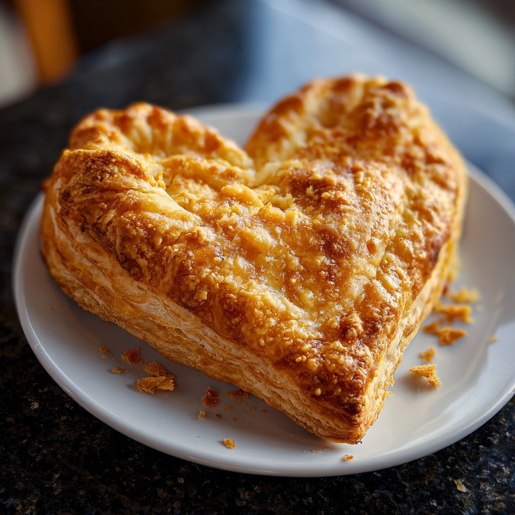 Heart-Shaped Puff Pastry with Cheese