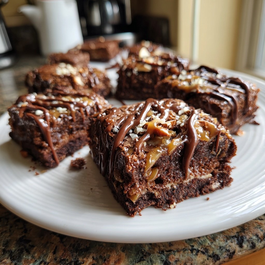 Cottage Cheese Brownies with Maple Almond Topping