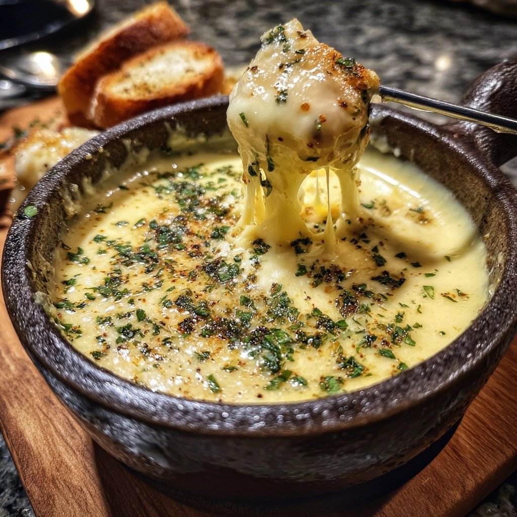 Fondue with Mild Blue Cheese