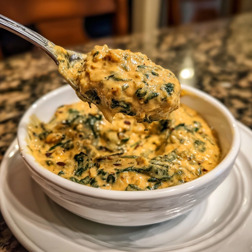 Creamy Garlic Spinach Lentils