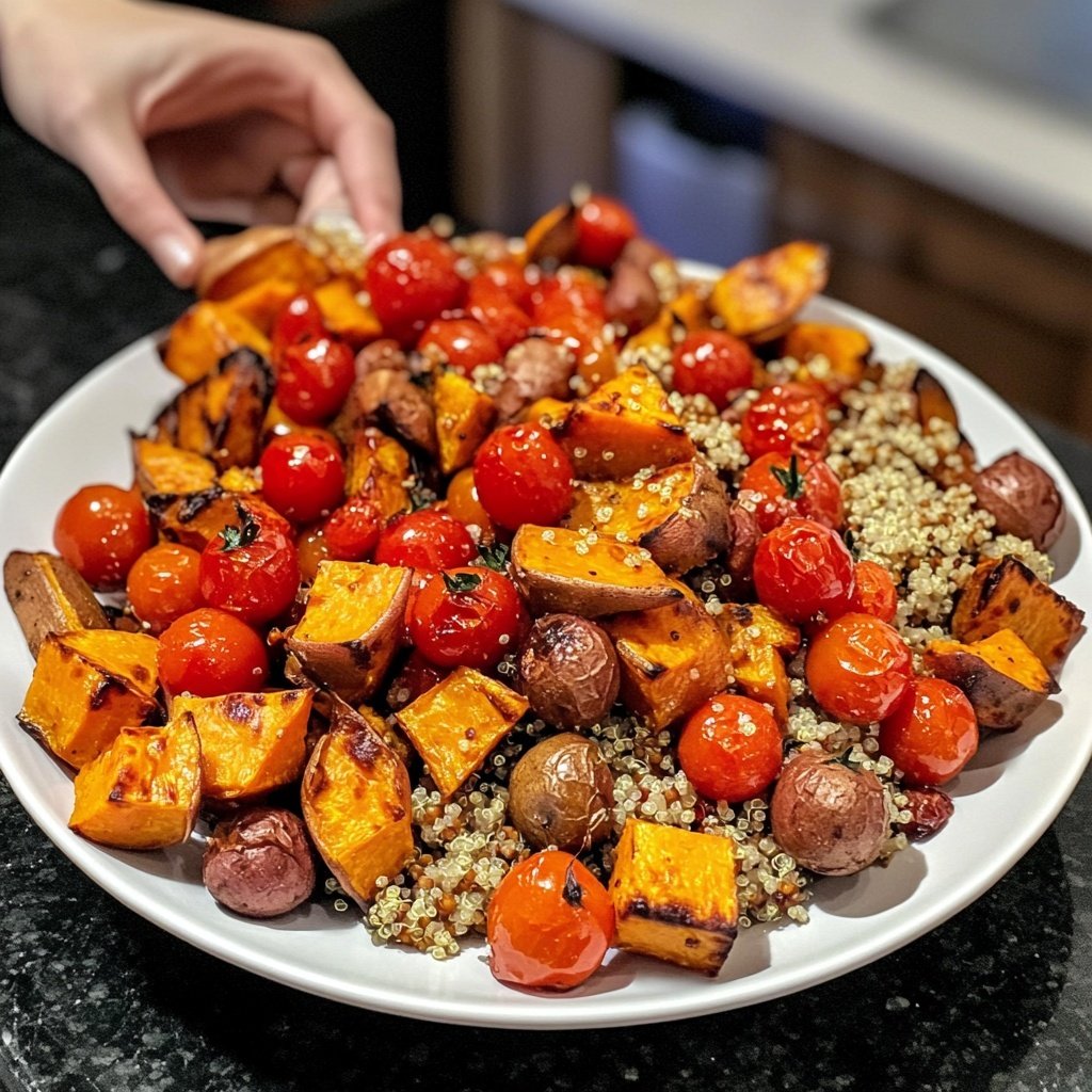 Healthy Lunch Roasted Veggie Grain Bowl
