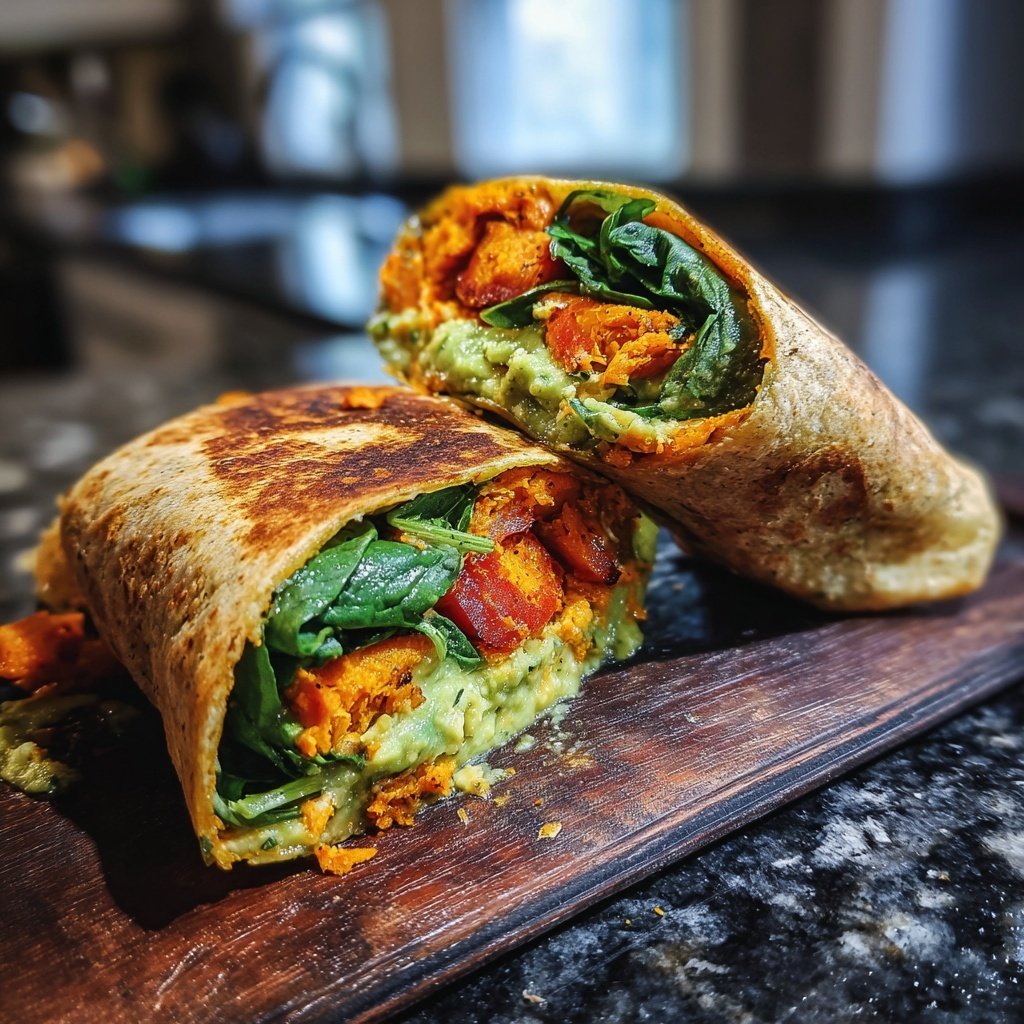 Healthy Lunch Roasted Sweet Potato Wraps